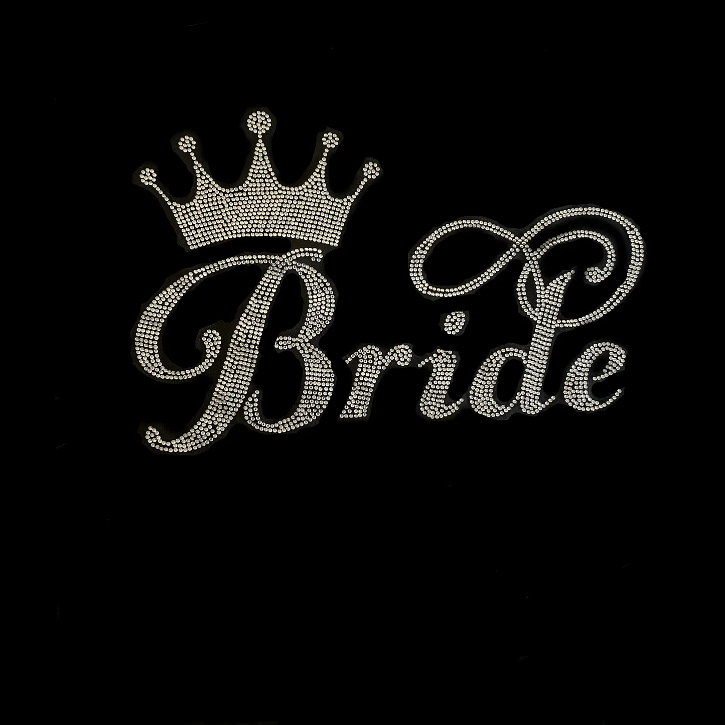 Bride Saying with Crown Rhinestone Iron On Heat Transfer Bling Design